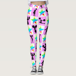 COLORFUL RAINBOW STAR CHEERLEADING LEGGINGS