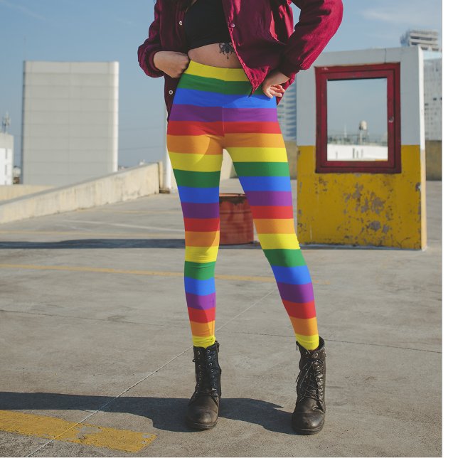 Colorful Rainbow Striped Leggings (Creator Uploaded)