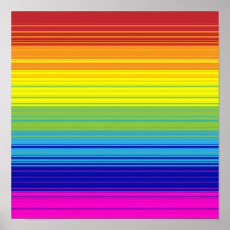 Colorful Rainbow Stripes art pattern background Poster