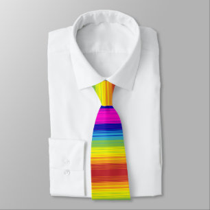 Colorful Rainbow Stripes art pattern background Tie
