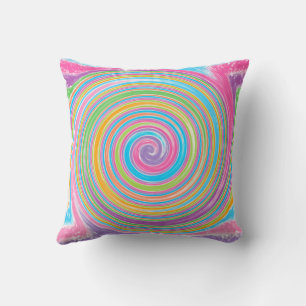 Colorful rainbow swirl      cushion