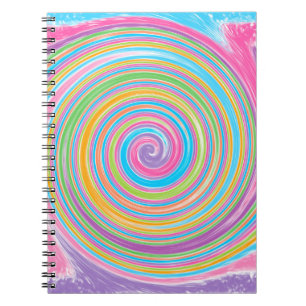 Colorful rainbow swirl   notebook