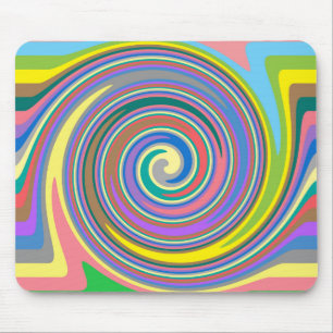 Colorful rainbow swirl pattern mouse mat