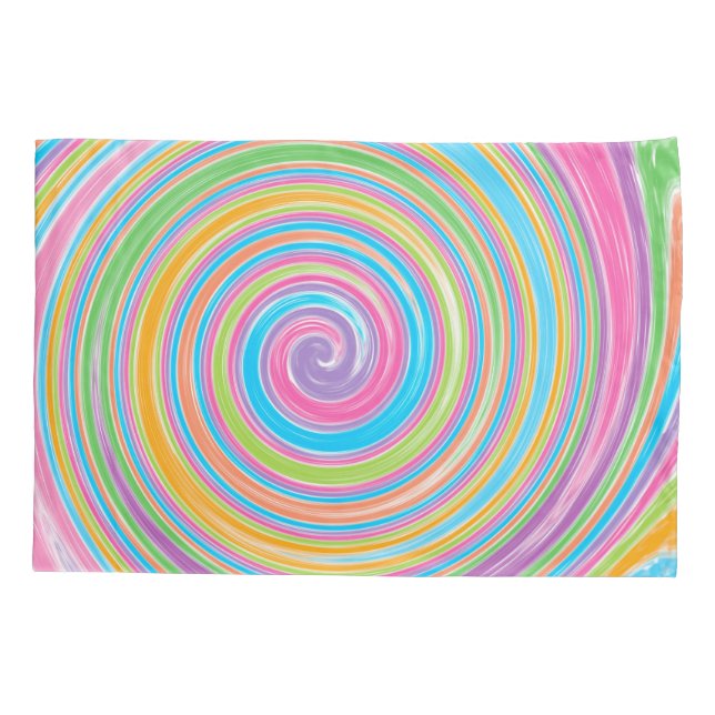 Colorful rainbow swirl     pillowcase (Back)