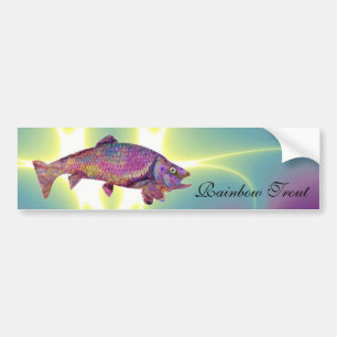 COLORFUL RAINBOW TROUT BUMPER STICKER