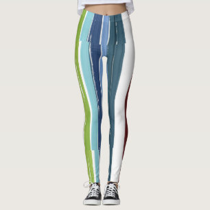 Colorful Rainbow vertical painting pattern Leggings