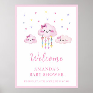 Colorful Raindrop Sweetheart Baby Shower Welcome  Poster