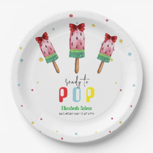 Colorful Ready To Pop Ice Cream Baby Shower Paper Plate