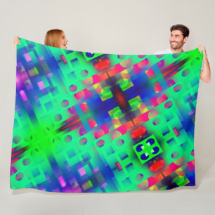 Colorful rectangle with hole, sunken in the center fleece blanket