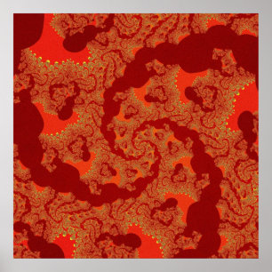 Colorful Red and Orange Fractal Poster