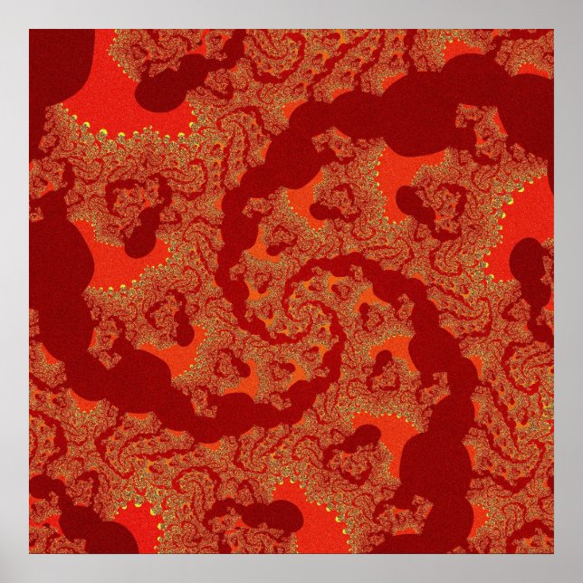 Colorful Red and Orange Fractal Poster (Front)