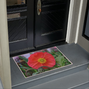 Colorful Red Poppy Doormat