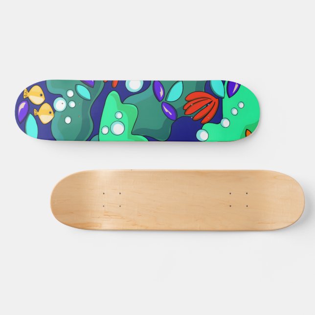 Colorful Reef Fish Skateboard Deck (Horz)