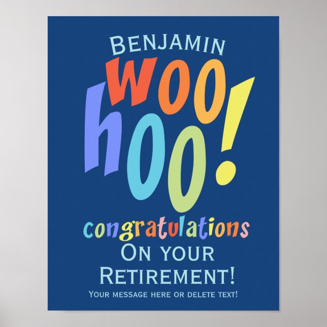 Colorful Retirement Congratulations Poster (Front)