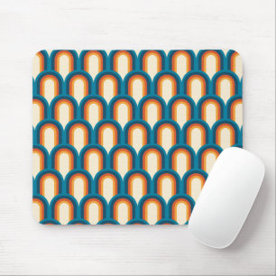Colorful Retro Arch Rainbow Pattern Mouse Mat