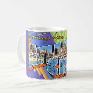 Colorful Retro Atlantic City Postcard Coffee Mug