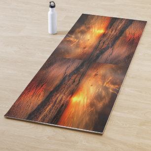 Colorful Retro Beach Sunset Yoga Mat