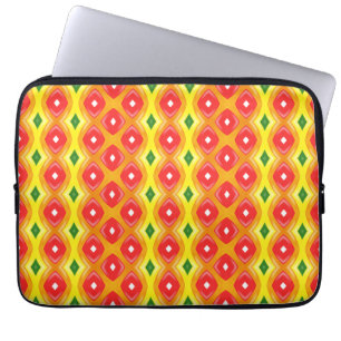 Colorful retro diamond stripes pattern laptop sleeve