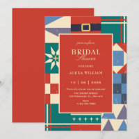 Colorful retro geometric bridal shower