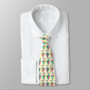 Colorful Retro Kite Pattern Tie