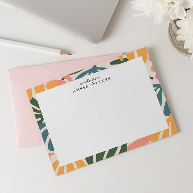 COLORFUL RETRO LEAVES GROOVY BOTANICAL CUTE CARD (Creator Uploaded)