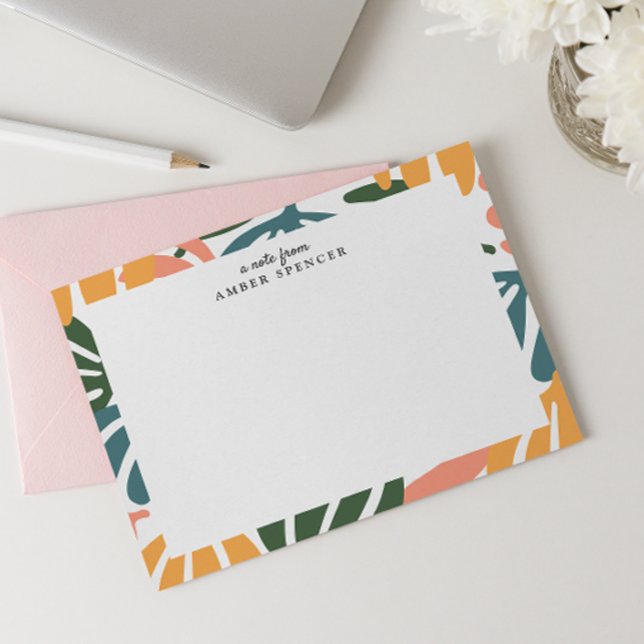 COLORFUL RETRO LEAVES GROOVY BOTANICAL CUTE CARD (Creator Uploaded)