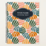 COLORFUL RETRO LEAVES GROOVY BOTANICAL PLANNER<br><div class="desc">Groovy inspired digital image ofeaves in elegant warm earth palette of yello orange,  pink,  dusty blue and green over a cream background. 
Cool and feminine and elegant,  Available on many products.
For help or custom request,  please contact me at citronelladesign@gmail.com</div>