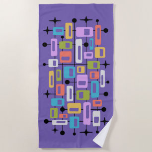 Colorful Retro Mid Century Modern Atomic Abstract Beach Towel