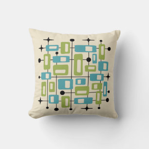 Colorful Retro Mid Century Modern Atomic Abstract Cushion