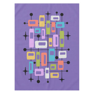Colorful Retro Mid Century Modern Atomic Abstract Tablecloth