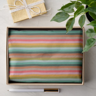 Colorful Retro Multicolor Playful Stripe Geometric Tissue Paper
