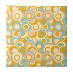 Colorful retro pattern in pastel shades of orange tile