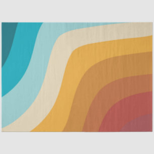Colorful Retro Rainbow Abstract Waves Tissue Paper