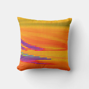 COLORFUL RETRO RAINBOW DOTS ART CUSHION