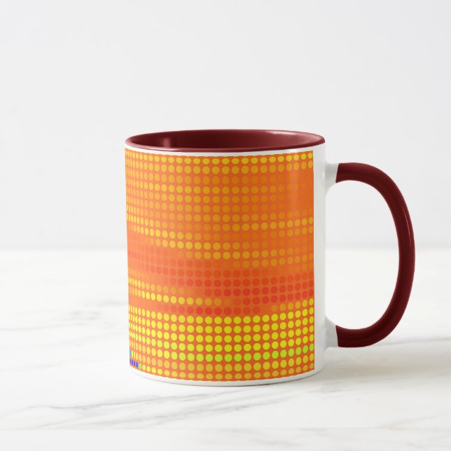 COLORFUL RETRO RAINBOW DOTS ART MUG (Right)