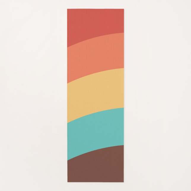 Colorful Retro Stripes  Yoga Mat (Front)