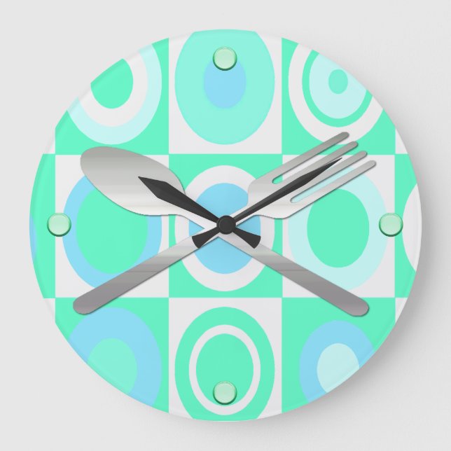 Colorful Retro Style Kitchen Wall Clock (Front)