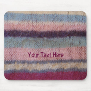 colorful retro style knitted stripes fun mouse mat