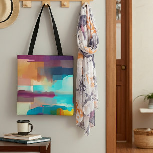 Colorful retro tone blend tote bag