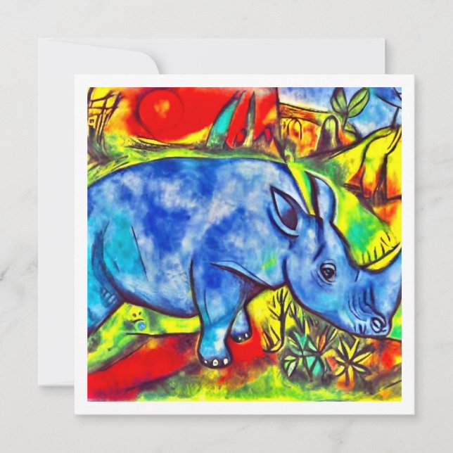 Colorful rhino in the Savanna  (Front)