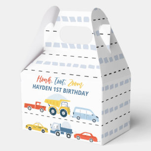 Colorful Road and Vehicle Transport Birthday Favour Box