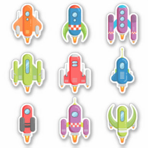 Colorful Rocket Ships