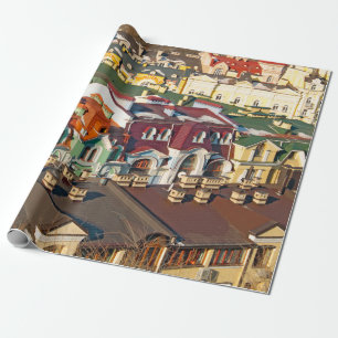 Colorful roofs in winter in Kiev, Ukrainevariegate Wrapping Paper