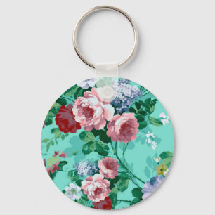 Colorful Roses & Flowers Key Ring