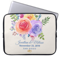 Colorful Roses Watercolor Floral Wedding