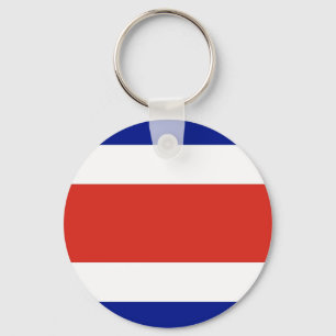 Colorful Round Costa Rican Flag Key Ring