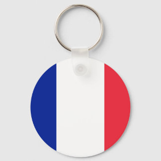 Colorful Round Flag of France Key Ring