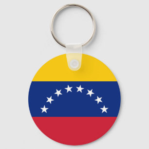 Colorful Round Venezuelan Flag Key Ring