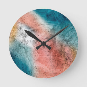 Colorful Rustic Metal Textures Round Clock