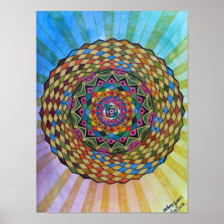 Colorful Sacred Geometry Mandala - WaterColor Poster